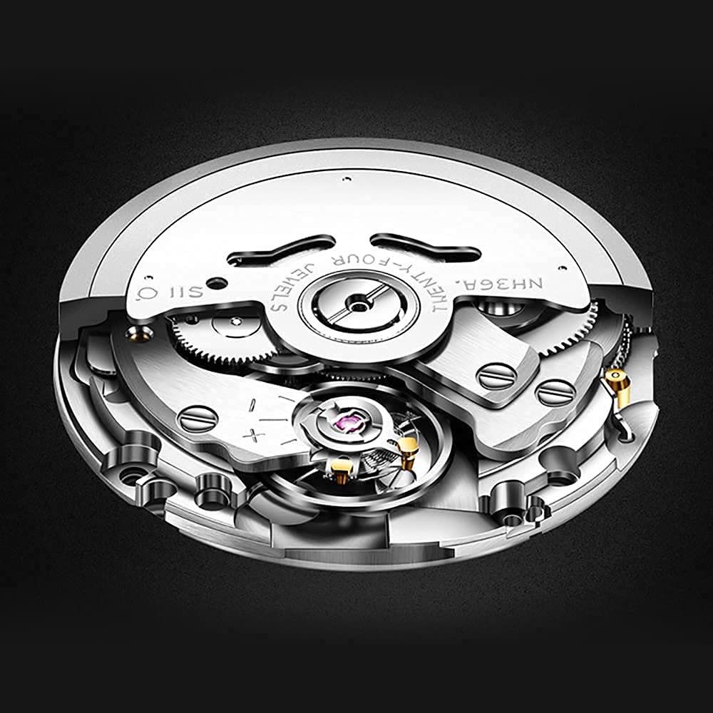 BERNY Men's Automatic Mechanical Watch Self Winding Watches Water Proof 20ATM Sapphire Glass Scratch Resistant Super Luminous with Oversize Dial(No Battery Required - Image 7